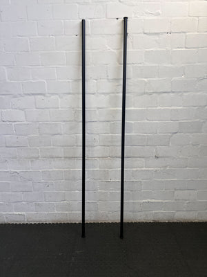 Sleek Black Wooden and Metal Wall-Mounted Railing