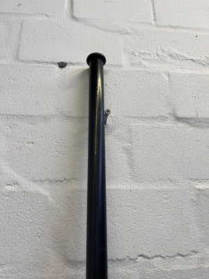 Sleek Black Wooden and Metal Wall-Mounted Railing