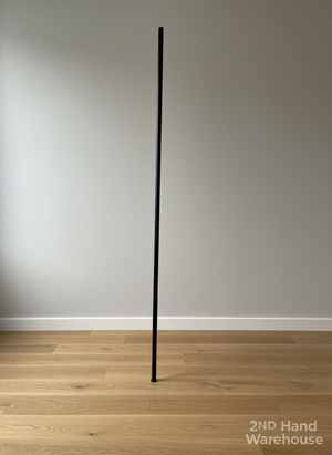 Sleek Black Wooden and Metal Wall-Mounted Railing