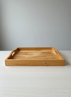 Rustic Wooden Serving Tray with Handles ✨ - 2ndhandwarehouse.com