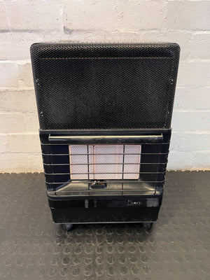 Portable Black Gas Heater - Classic Warmth on Wheels - 2ndhandwarehouse.com