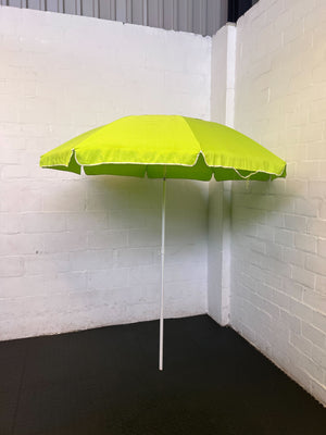 Vibrant Green Beach & Patio Umbrella with White Trim ✨ - 2ndhandwarehouse.com