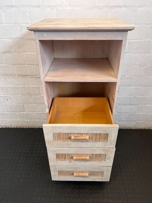 Rustic Pine Storage Unit with Drawers & Shelf