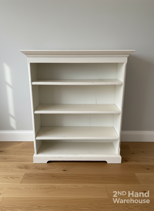 Chic White 4-Tier Bookshelf with Classic Design