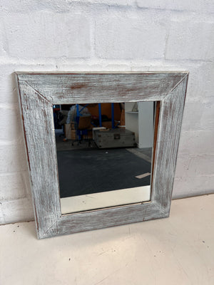 Rustic Chic Distressed White Wood Frame Mirror