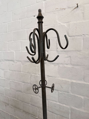 Vintage Wrought Iron Coat Rack - Hallway Organizer
