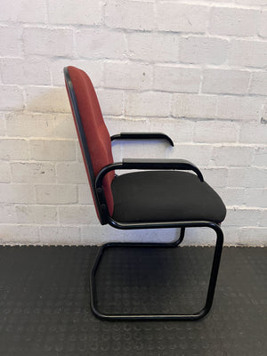 Stylish Used Office Chair - Red & Black Cantilever Design