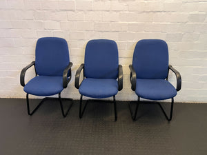 Versatile Blue Fabric Office Visitor Chair