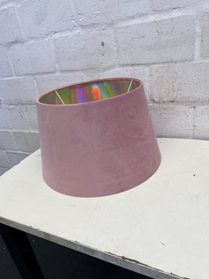 Chic Pink Velvet Lampshade with Holographic Interior