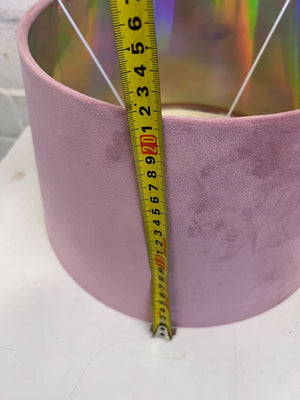 Chic Pink Velvet Lampshade with Holographic Interior