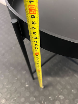 Stylish Black Metal Round Tray Side Table