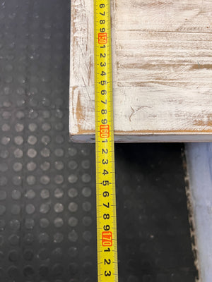 Rustic Farmhouse Distressed White Wooden Bench