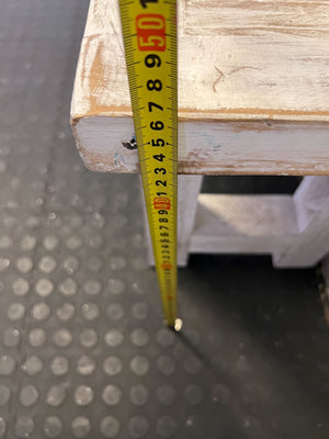 Rustic Farmhouse Distressed White Wooden Bench