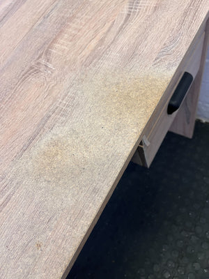 Compact Light Wood Desk with 2 Drawers - Home Office/Study