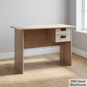 Compact Light Wood Desk with 2 Drawers - Home Office/Study
