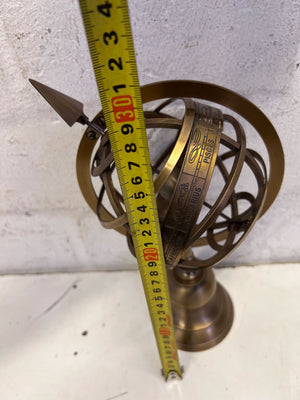 Vintage Brass Armillary Sphere Desk Decor
