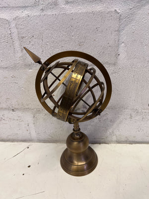 Vintage Brass Armillary Sphere Desk Decor