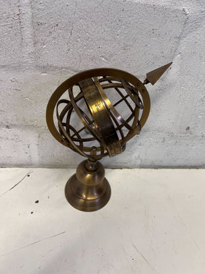 Vintage Brass Armillary Sphere Desk Decor