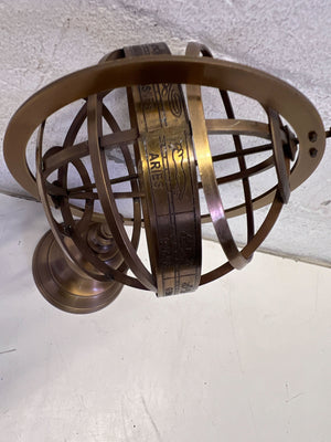 Vintage Brass Armillary Sphere Desk Decor