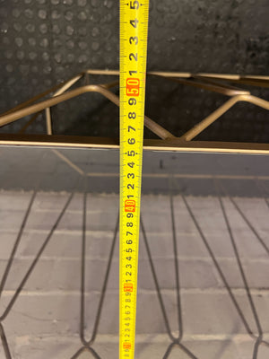 Glam Geometric Gold Console Table with Glass Top