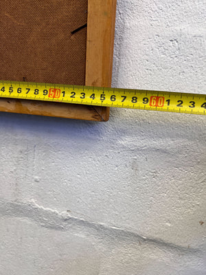 Vintage Mountain Road Landscape Oil Painting in Wooden Frame