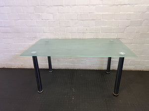 Stylish Frosted Glass & Chrome Dining Table