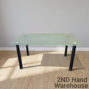 Stylish Frosted Glass & Chrome Dining Table