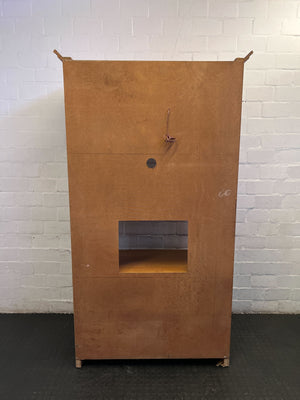 Versatile Wooden Display Cabinet with Glass Doors