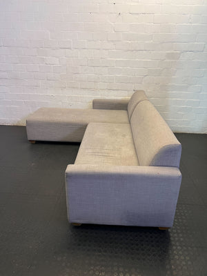 Comfy Grey L-Shape Sectional Sofa with Chaise Lounge