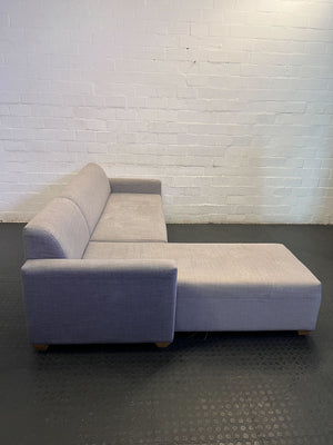 Comfy Grey L-Shape Sectional Sofa with Chaise Lounge