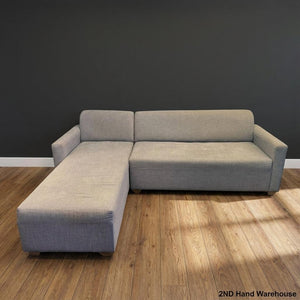 Comfy Grey L-Shape Sectional Sofa with Chaise Lounge