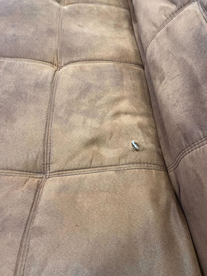 Stylish Brown Faux Leather Futon Sofa Bed