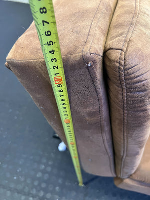 Stylish Brown Faux Leather Futon Sofa Bed