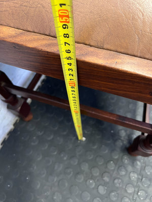 Charming Vintage Dark Wood Dining Chair with Padded Seat