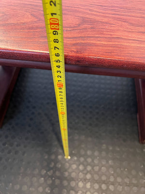 Elegant Tamboti Wooden Dining Table - Pedestal Base & Curved Ends 180 x 106cm