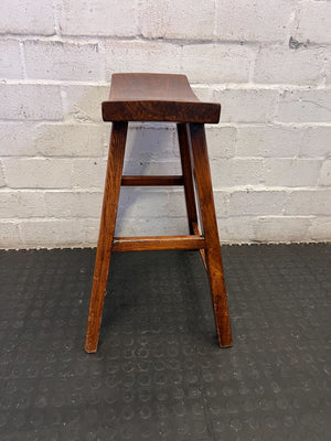 Rustic Wooden Saddle Seat Stool