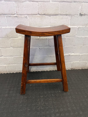 Rustic Wooden Saddle Seat Stool
