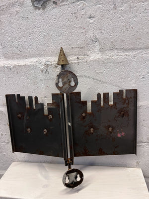 Rustic Metal Castle Decor & Key Holder