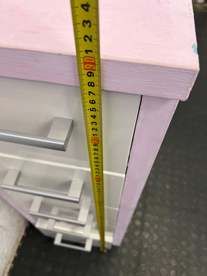 Charming Pink & White 5-Drawer Tallboy Storage Unit