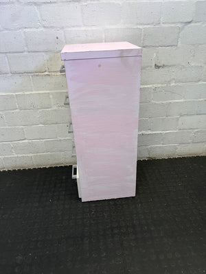 Charming Pink & White 5-Drawer Tallboy Storage Unit
