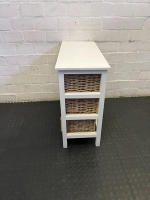 Charming White Wicker Basket Storage Chest