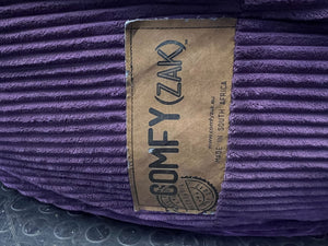 Comfy ZAK Purple Corduroy Bean Bag & Pillows