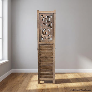 Decorative Carved Wooden Room Divider Panel