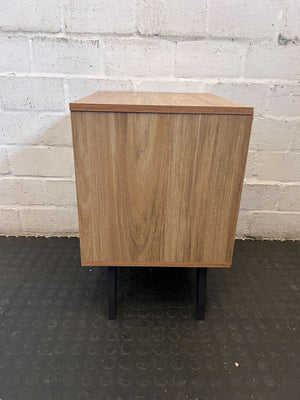 Stylish Grey & Wood Look Two-Drawer Bedside Table