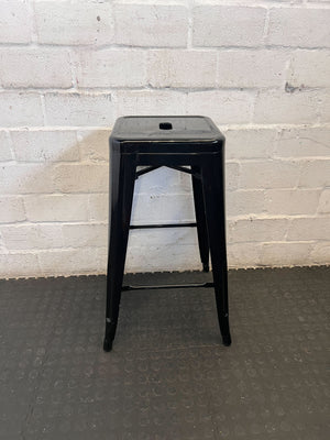 Sleek Black Industrial Bar Stool