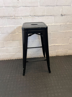 Sleek Black Industrial Bar Stool