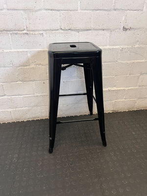 Sleek Black Industrial Bar Stool