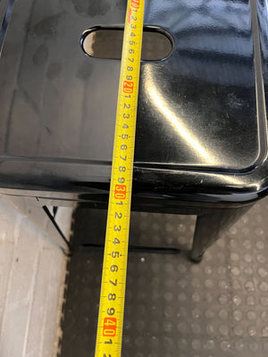 Sleek Black Industrial Bar Stool