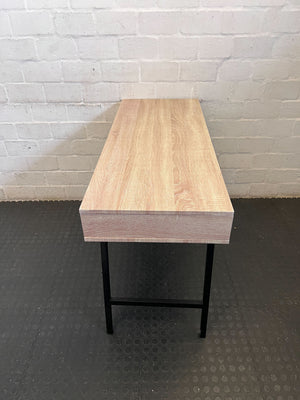 Modern Light Wood & Black Accent Desk with Drawers ✨