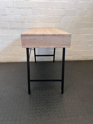 Modern Light Wood & Black Accent Desk with Drawers ✨